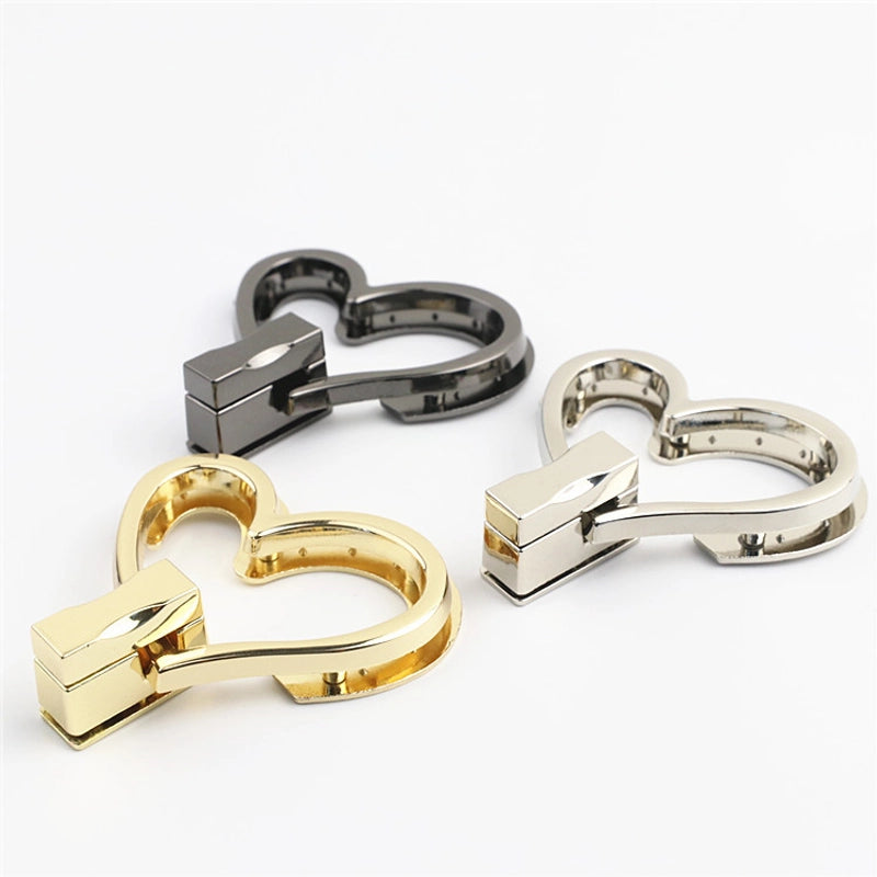 Bag Lock Heart Lock/hardware Lock Buckle Bag Hardware Accessories Lock Golden Metal Screw Lock Switch Lock Buckle