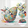 (US Only)2D Flat Easter Egg Bunny DIY Double-Sided Diamond Painting Desktop Decorations