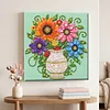 Framed White Vase -  DIY Button Art Painting Kit for Creativity DIY Pearl Dot Crafts for Gift Home Wall Decor 30*30CM