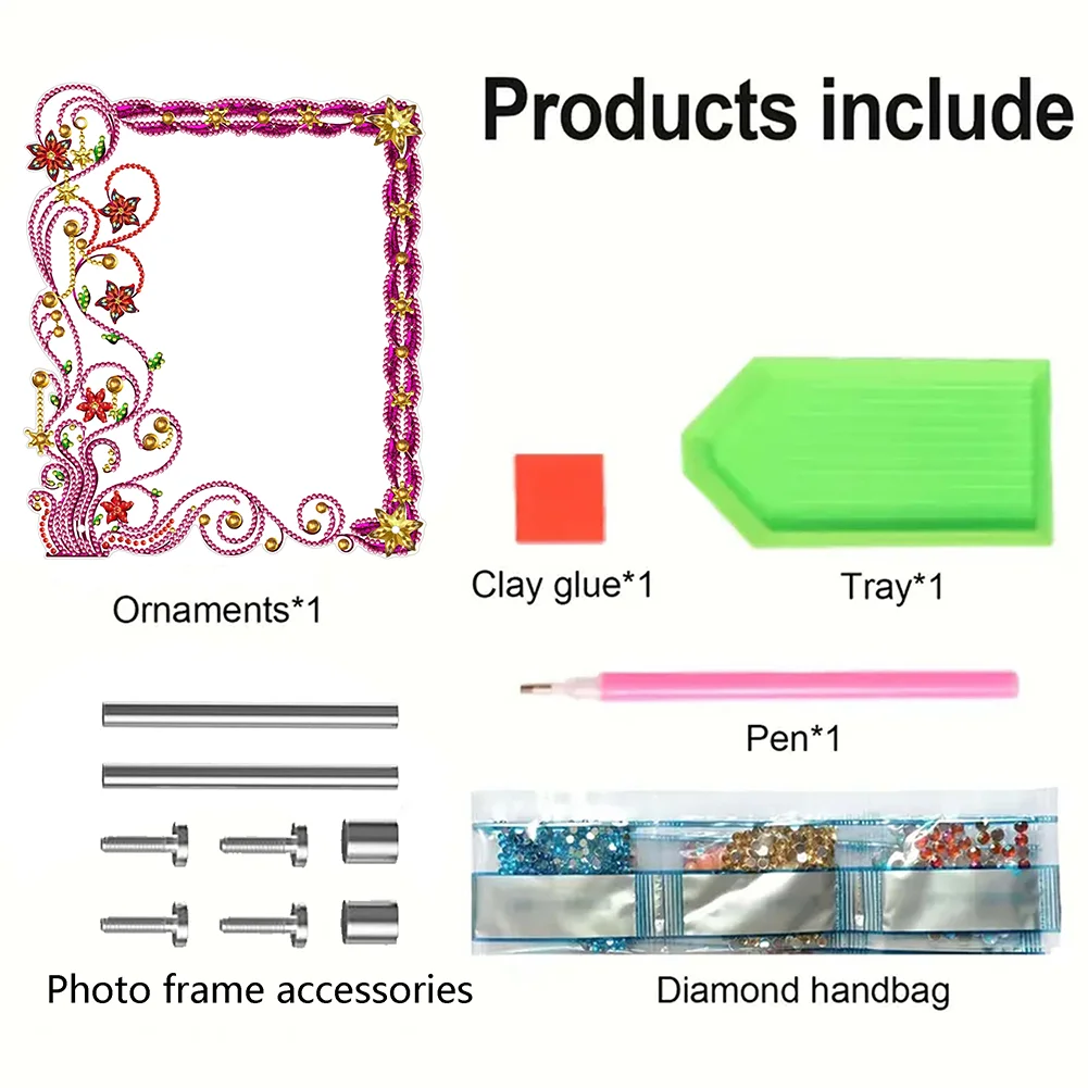 DIY Floral Special Shape Diamond Painting Photo Frame Kits Bedroom Table Decor