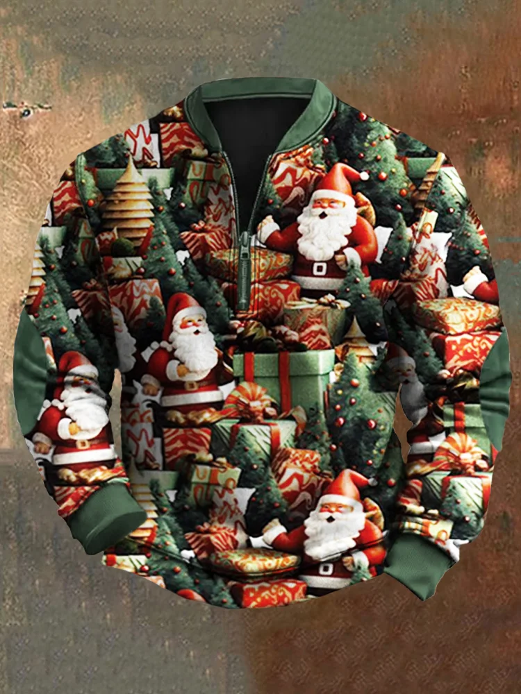 Christmas Gift Men's Zipper Sweatshirt