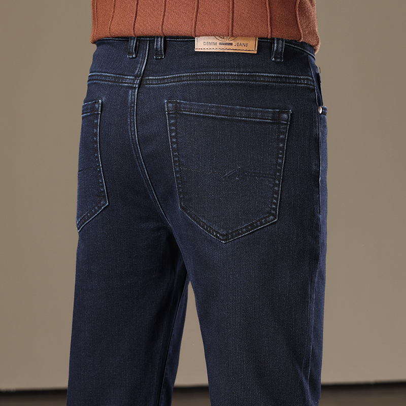 Smart Casual Trousers – 2025 New Men's Business Casual Jeans High Quality Elastic Fit Straight Classic Blue Trousers Autumn Male Pants Brand Clothes | Bayuyun