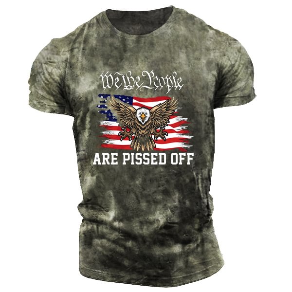 We The People Are Pissed Off American Flag Eagle Men's Vintage T-shirt