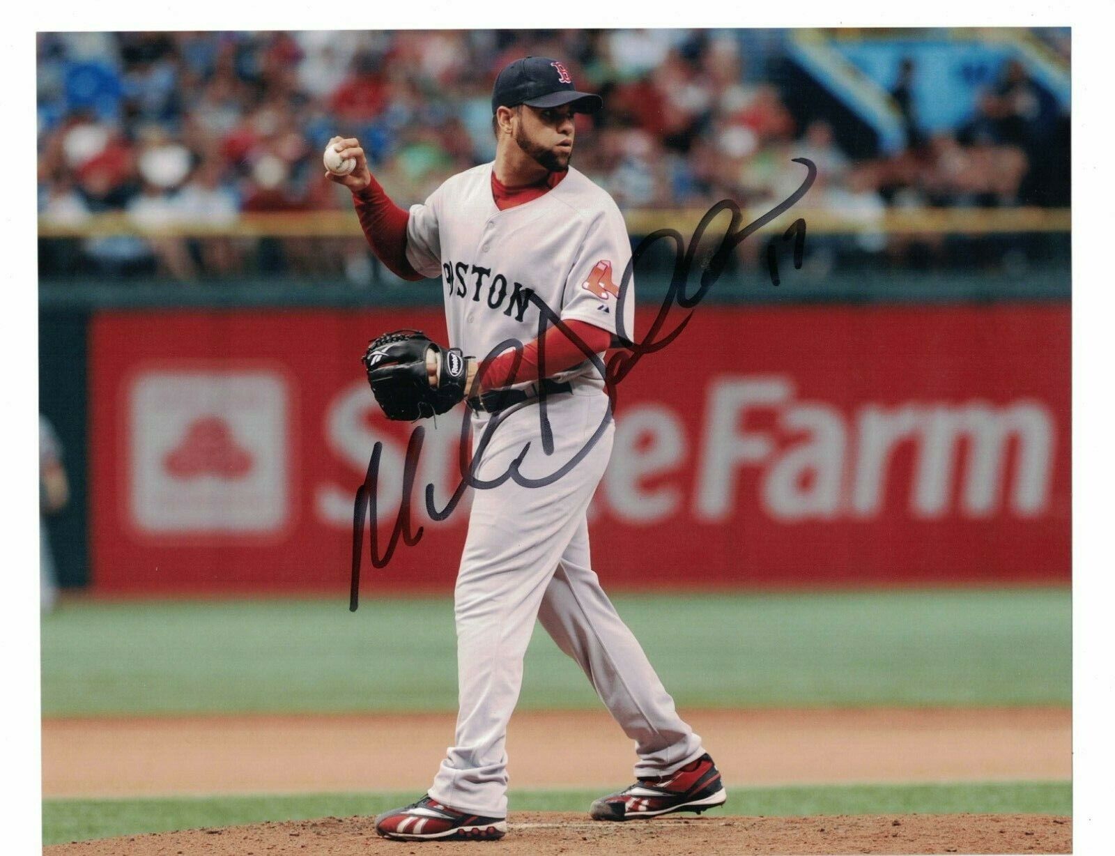 Manny Delcarmen Boston Red Sox Signed 8 x 10