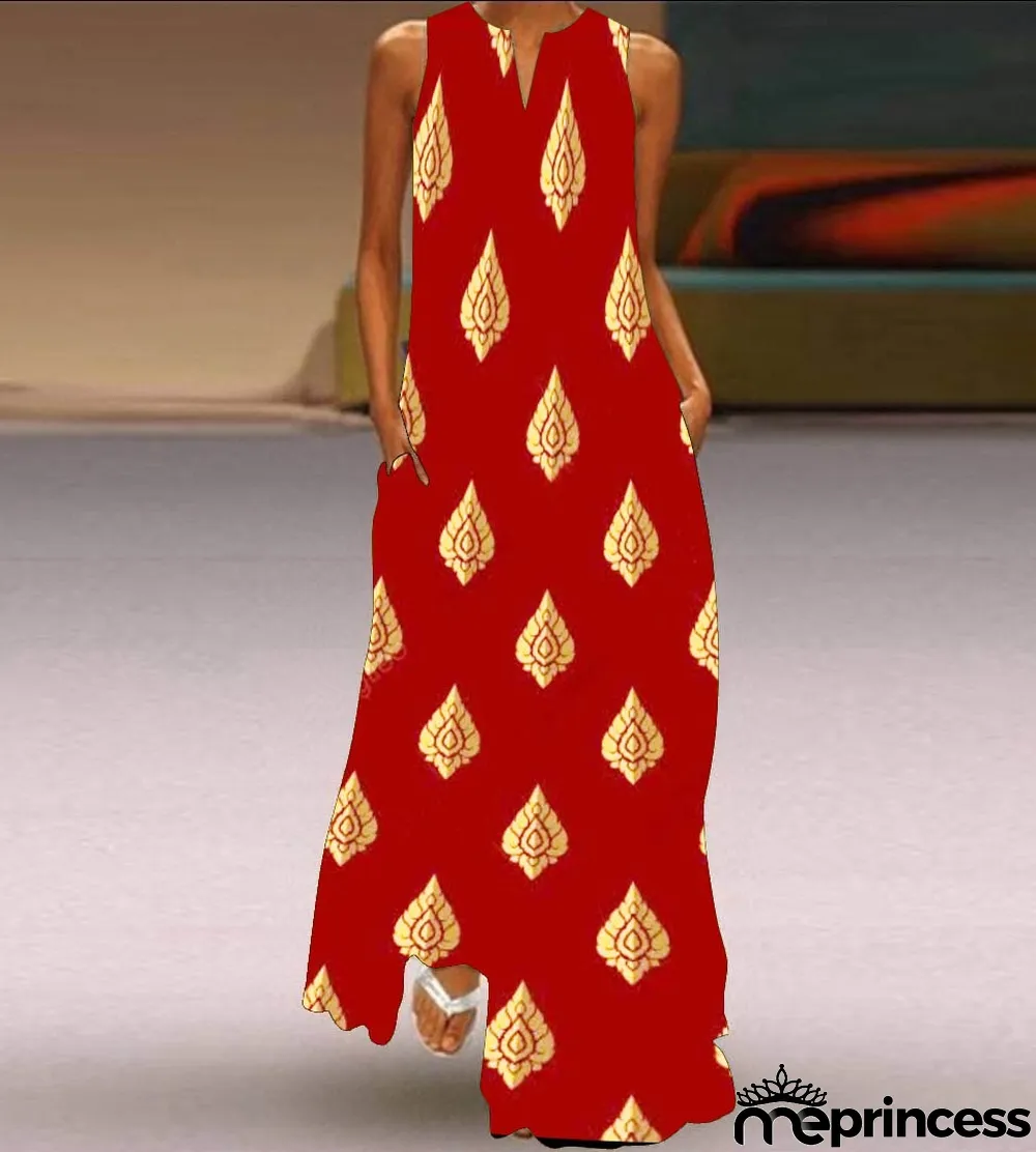 Summer women's sleeveless dress v-neck printed face dress