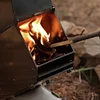 Folding Firewood Stove Stainless Steel BBQ Rocket Stove for Traveling BBQ Picnic
