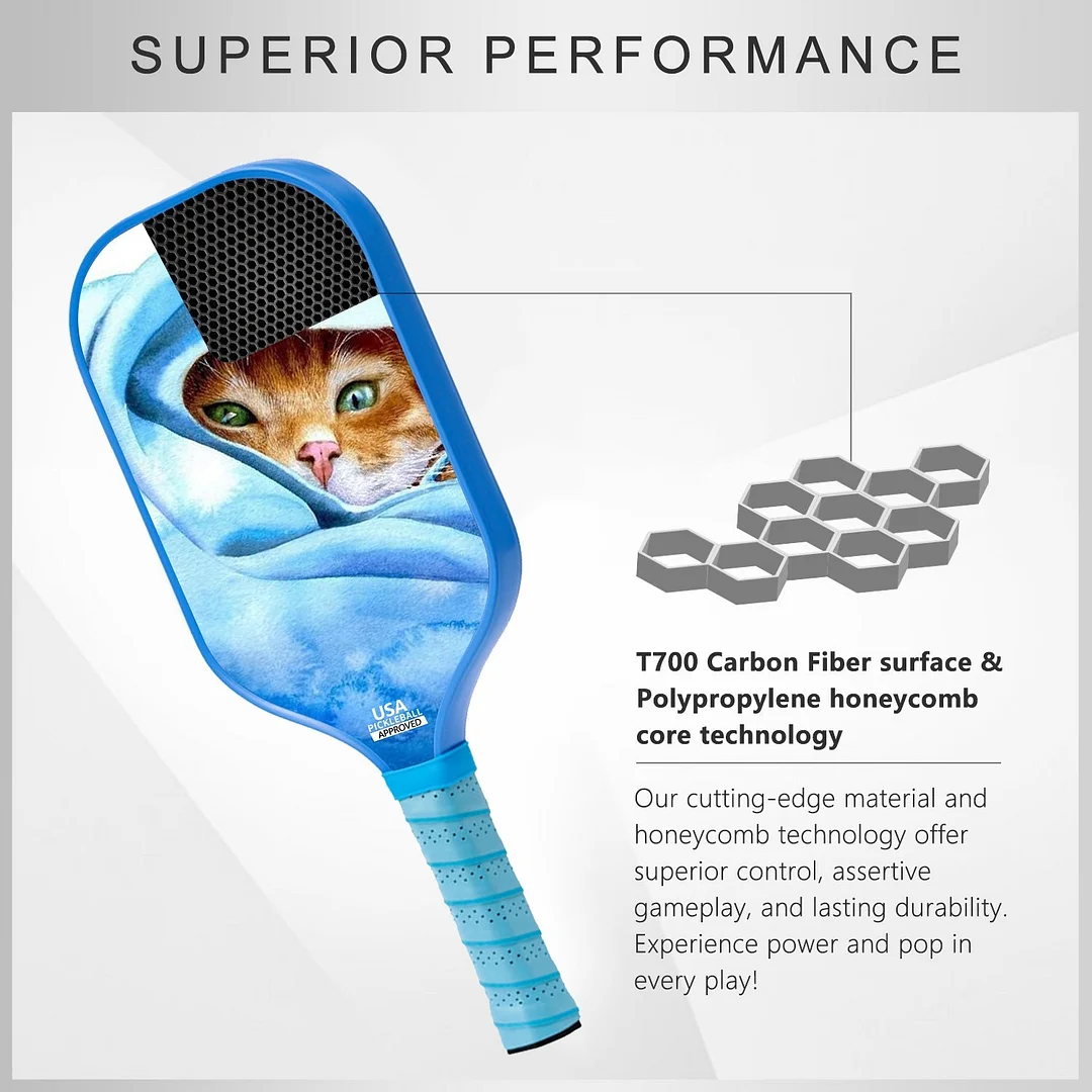 Original Paddle (16mm) T700 Sandblasted Carbon Fiber-Cute Cat Paddle