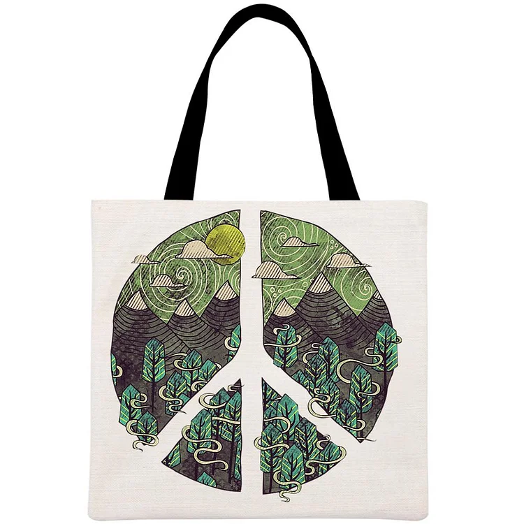 Peaceful Landscape Hiking Printed Linen Bag-Annaletters