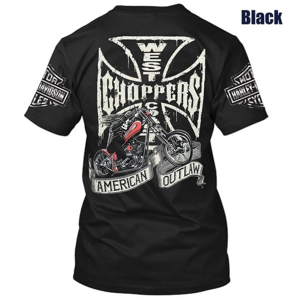 West Coast Choppers Men's T-shirt Cross Black Tuning Biker Shirt - BlackFridayBuys