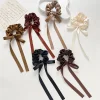 12PCS Neutural Colors Satin Bowknot Ribbon Hair Band Scrunchies