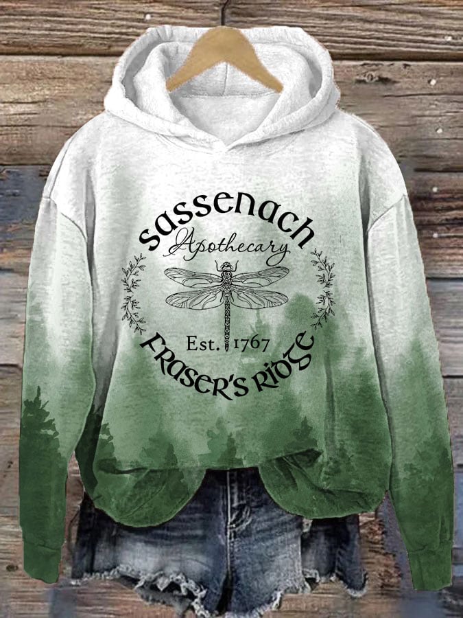 Women's Sassenach Dragonfly Outlander Fraser's Ridge Print Hoodie