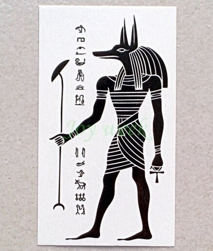Waterproof Temporary Tattoo sticker protector of Ancient Egypt Greece Egyptian totem Anubis tatto flash tatoo fake tattoos 7