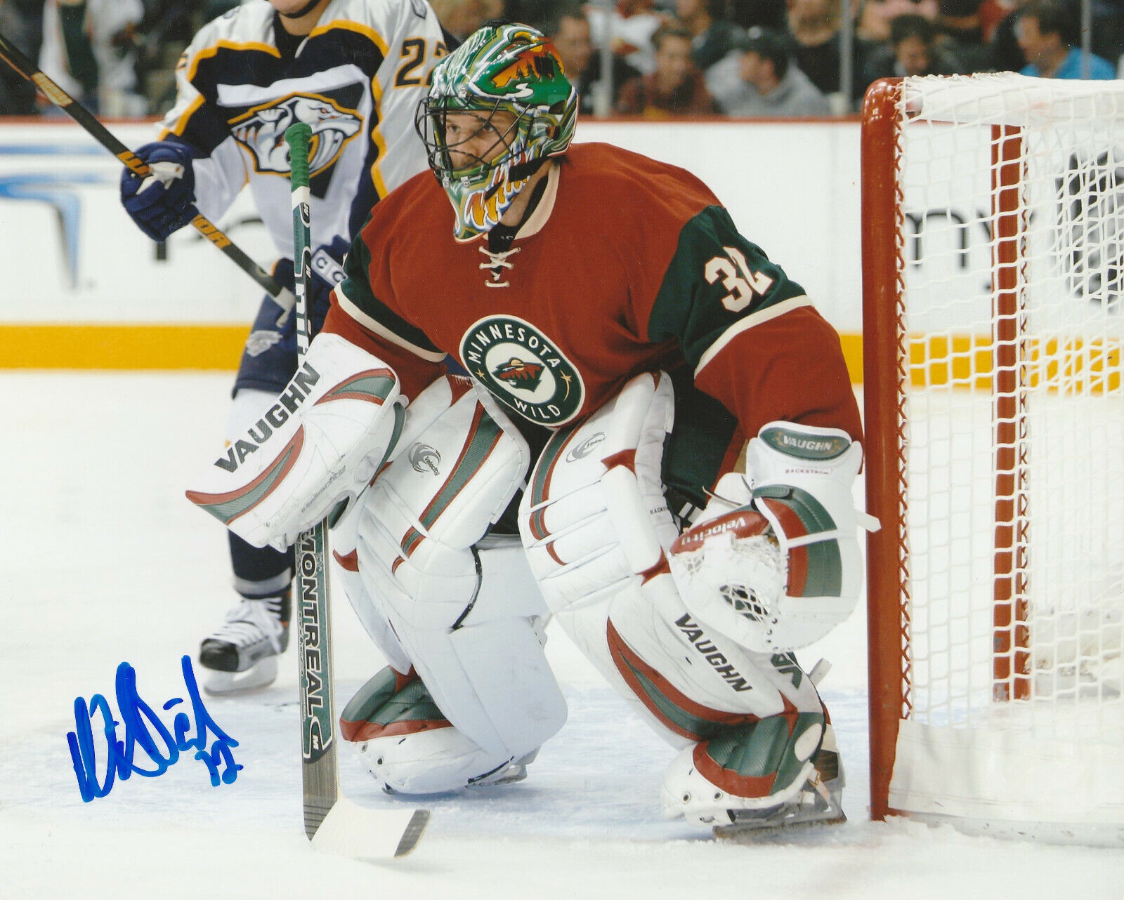 NIKLAS BACKSTROM SIGNED MINNESOTA WILD GOALIE 8x10 Photo Poster painting #3 Autograph