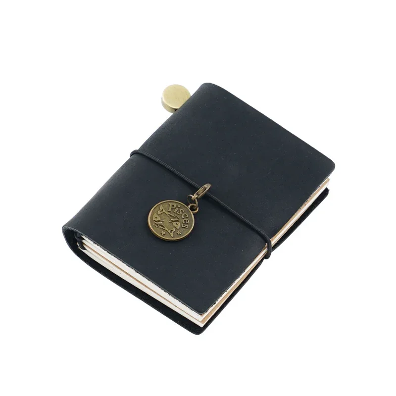 Fromthenon Traveler's Notebook Mini Loose-leaf Notebook Top Layer Leather Pocket Planner Notebooks for Students Stationery