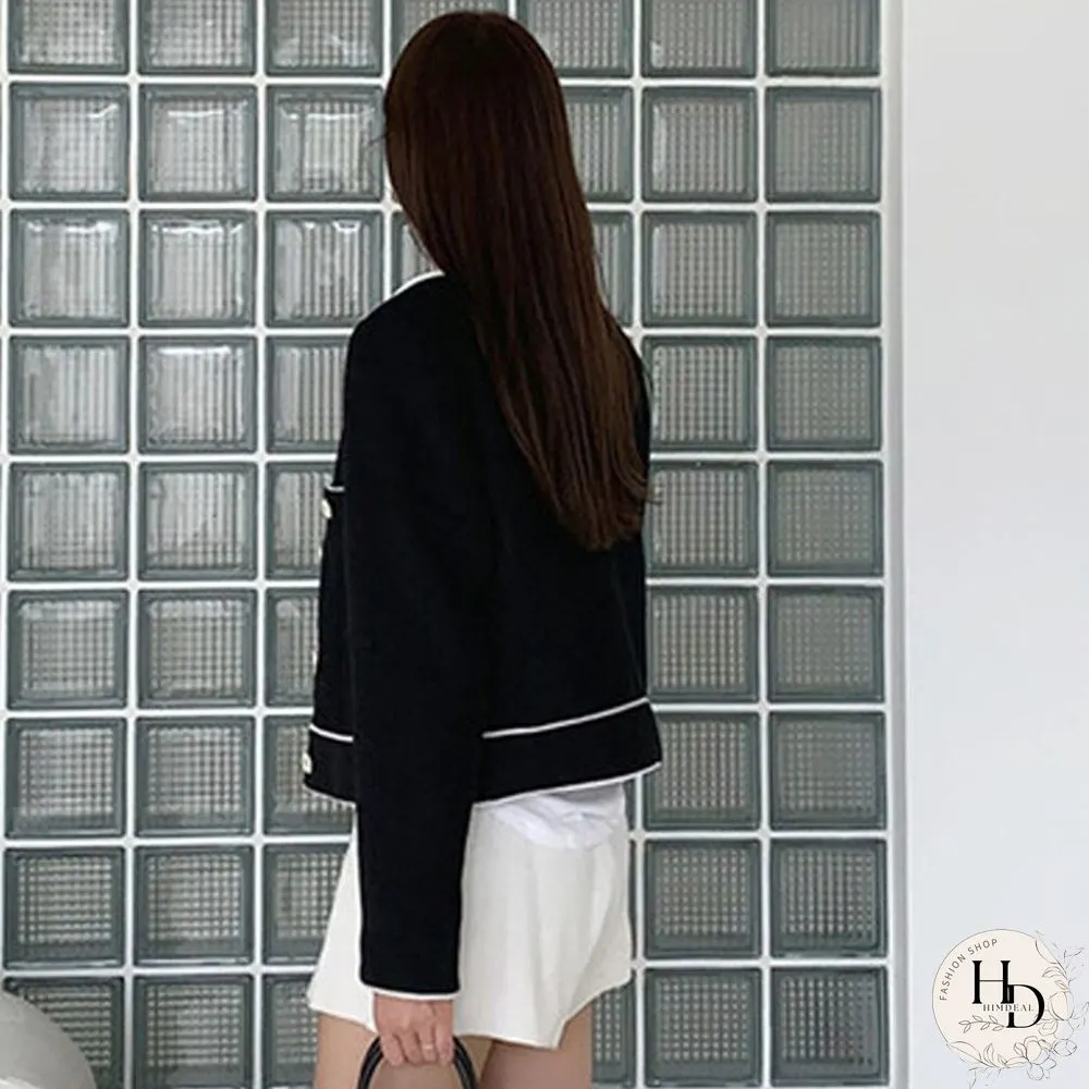 Autumn Korean Fashion Temperament Warm Short Jacket Women Elegant Lady Coats Single Button