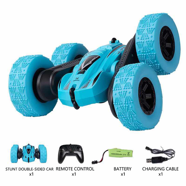 ToyTime Roclub 4WD RC Car 2.4G Radio Remote Control Car 1:24 Double Side RC Stunt Cars 360° Reversal Vehicle Model Toys For Children Boy