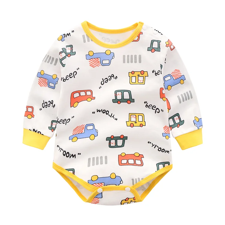 Baby Printed Car Long Sleeve  Bodysuit