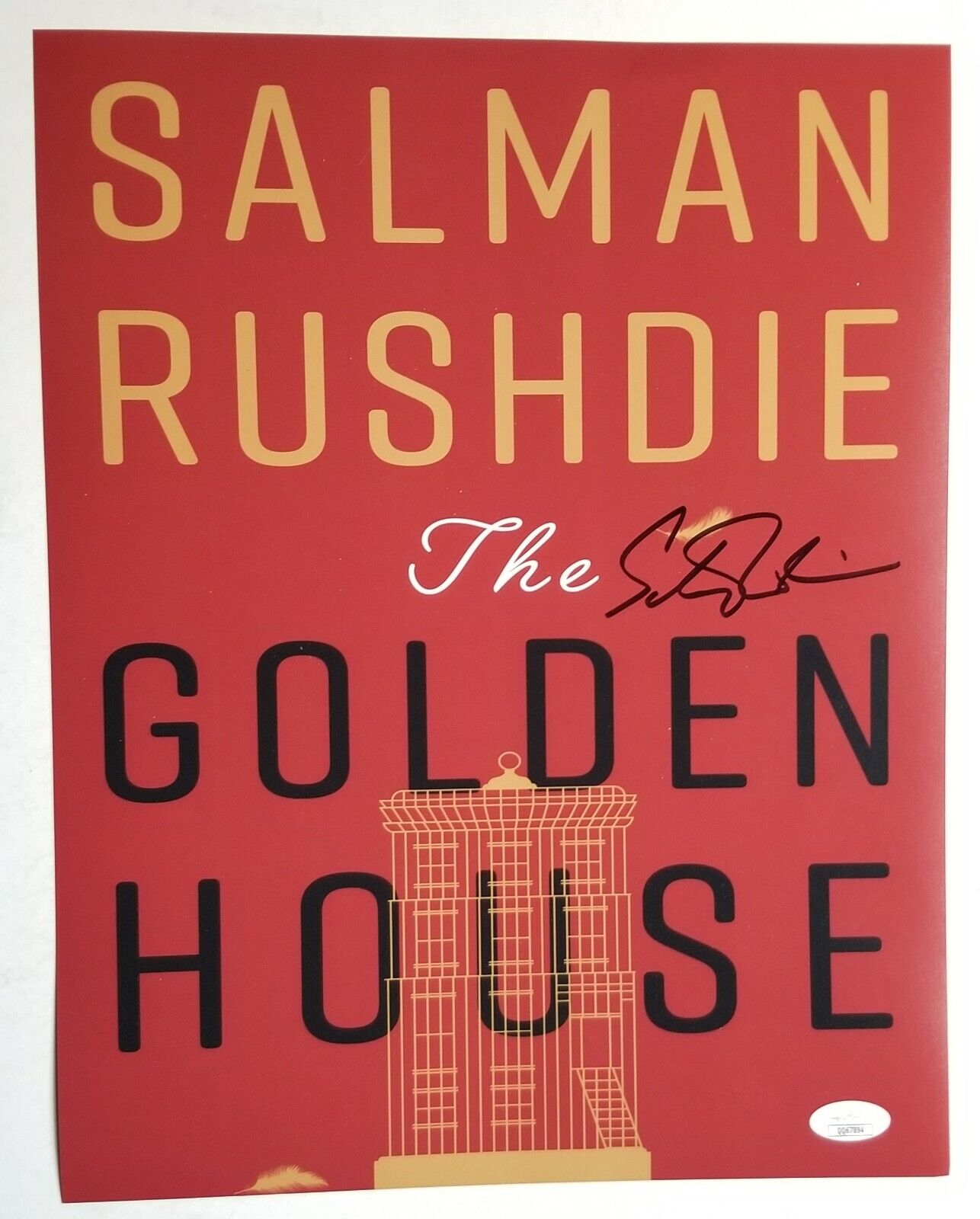 Salman Rushdie REAL SIGNED 11x14 Golden House Photo Poster painting #1 JSA COA Autographed