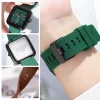 Silicone Band Square Dial Watch
