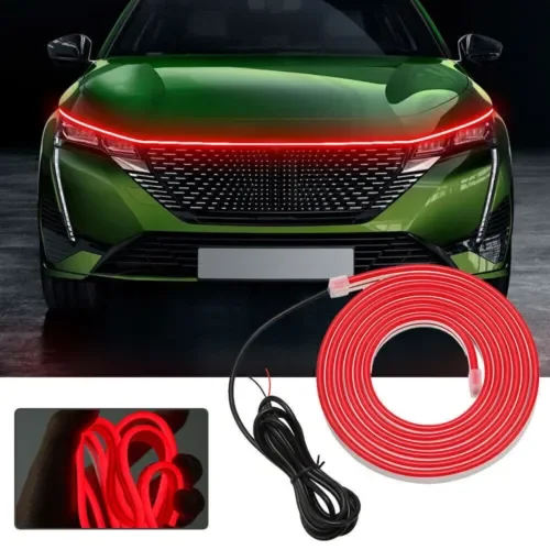 Dronehint Flexible 120cm Red LED Car Parts Hood Day Running Light Strip Auto Accessories (For: GMC) Parts