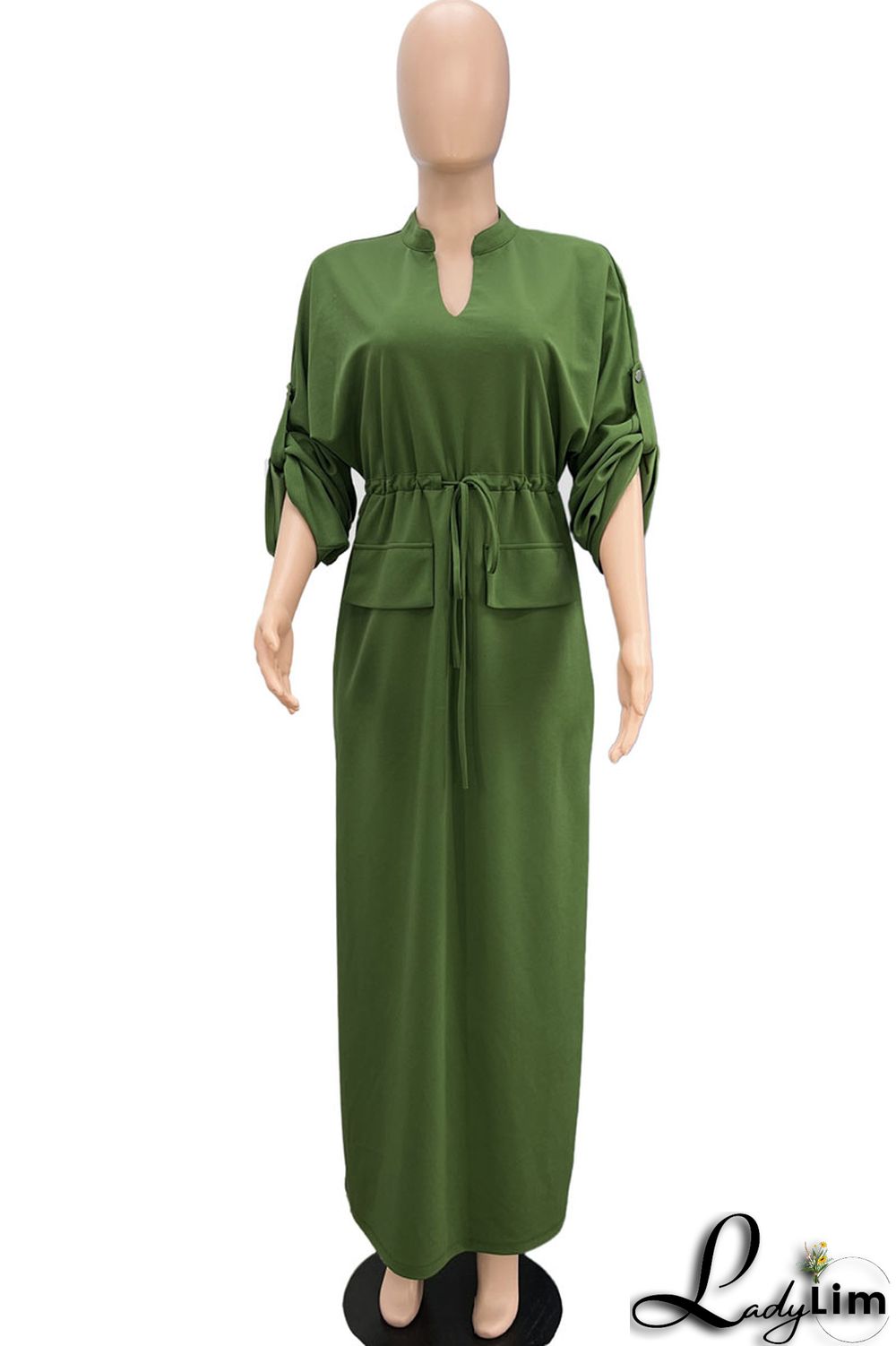 White Casual Solid Patchwork V Neck Straight Dresses