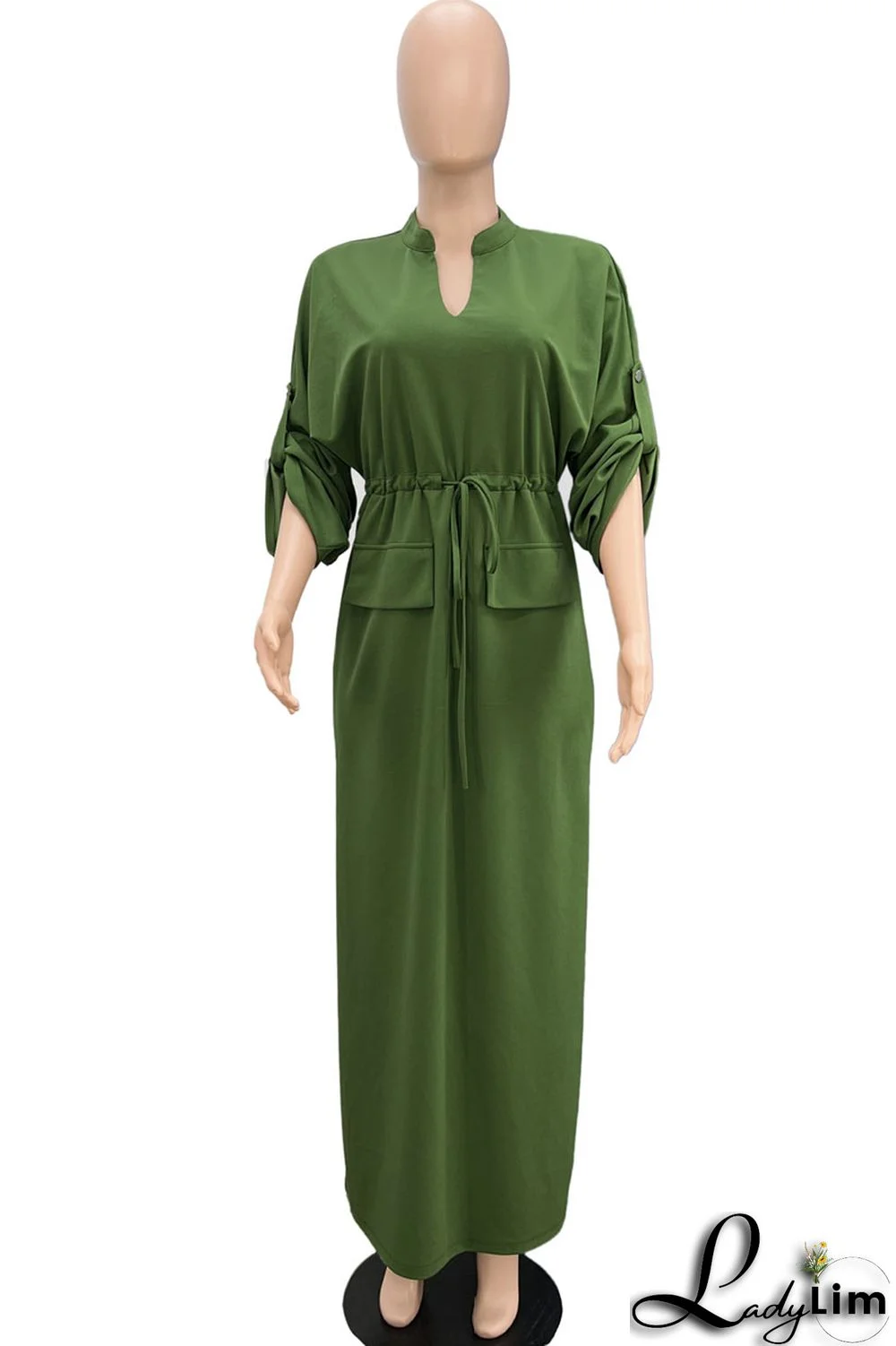 White Casual Solid Patchwork V Neck Straight Dresses