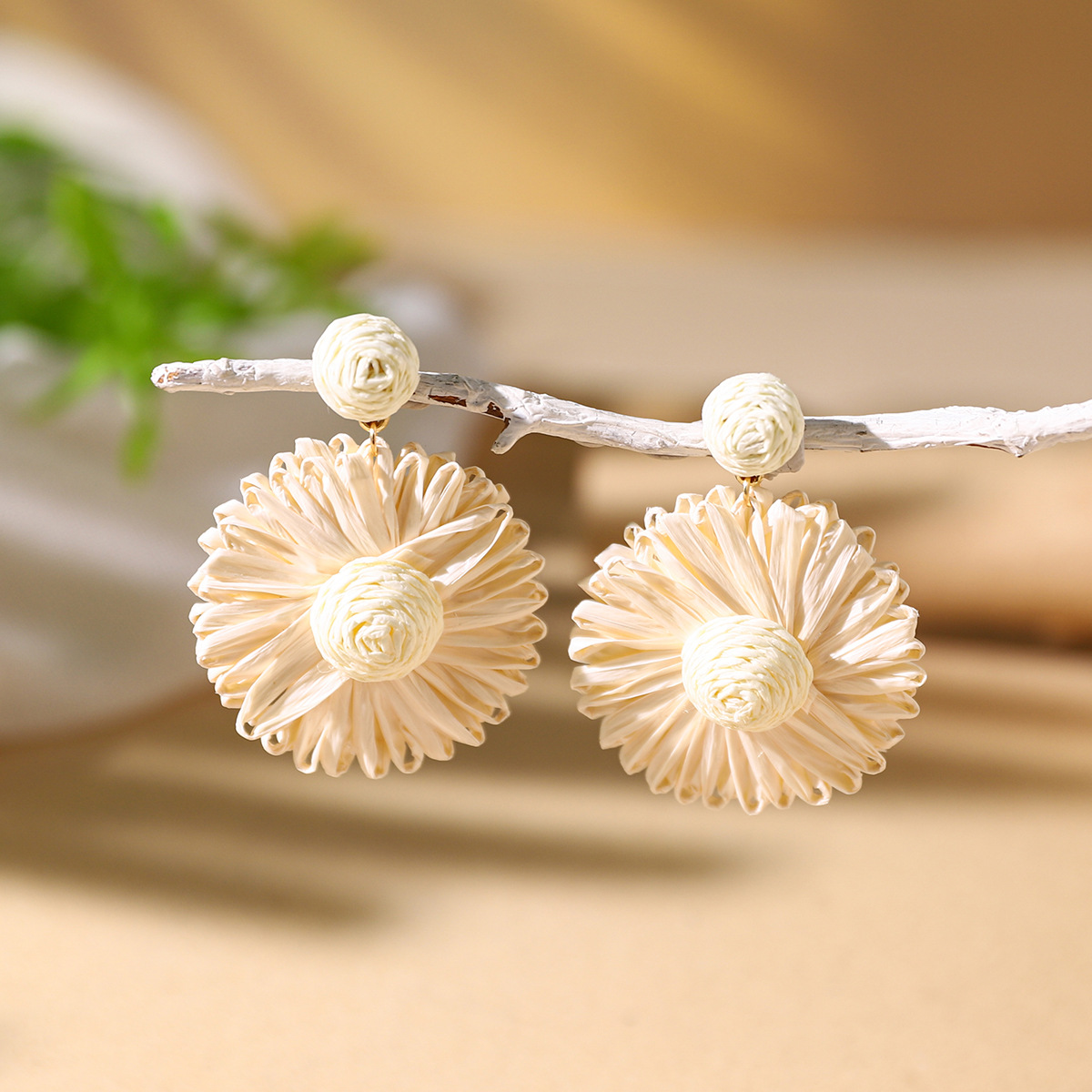 Women's Holiday Bohemian Style Raffia Hand-woven Earrings