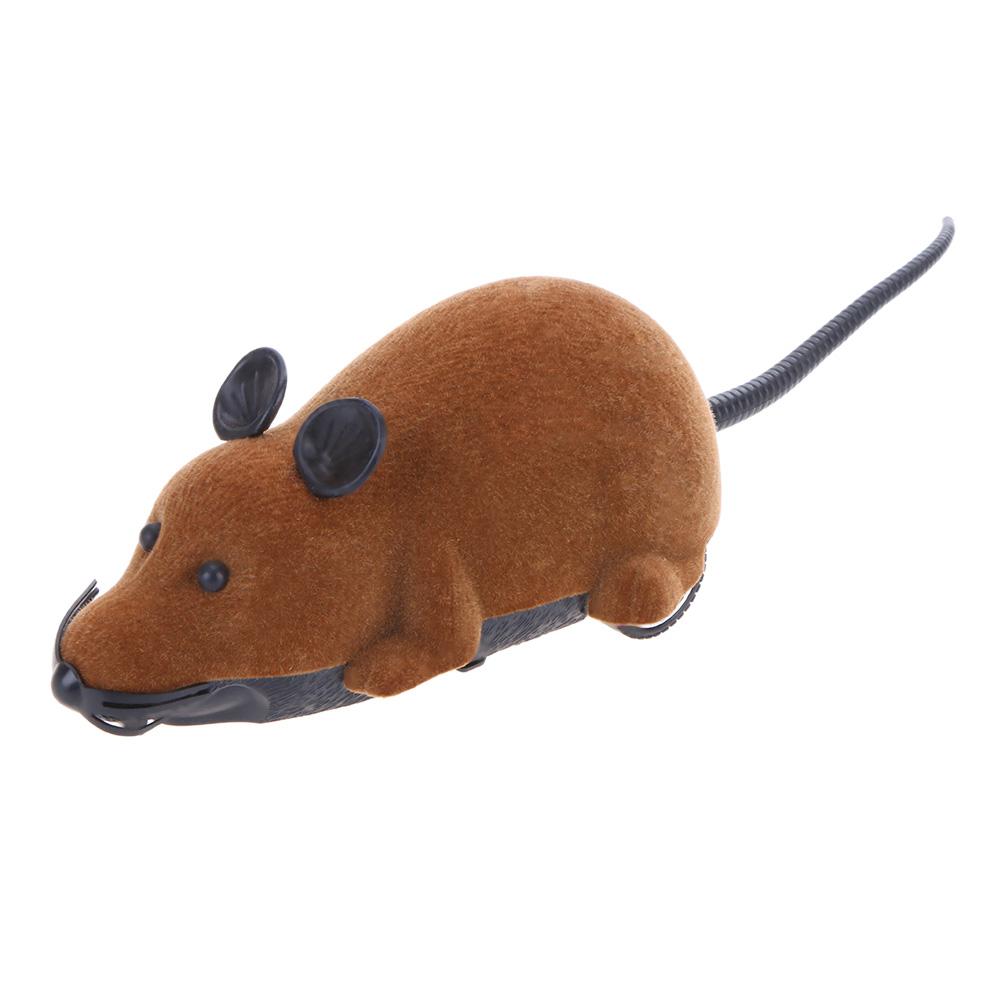 

Wireless Electric RC Flocking Rat Toys Pet Cat Play Remote Control Mouse, Brown, 501 Original