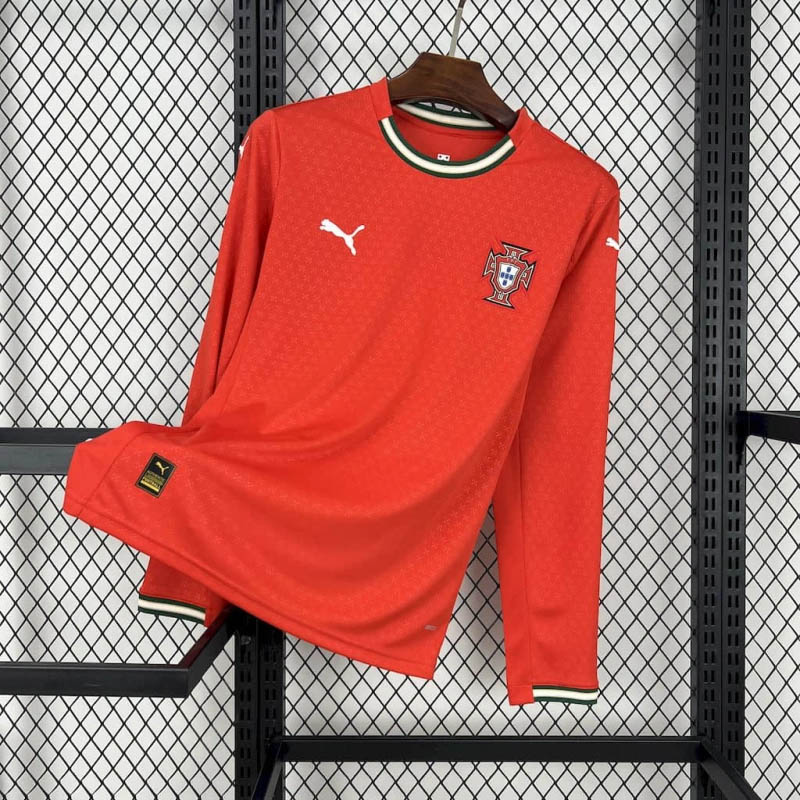 2025-2026 Long Sleeve Portugal Home Football Shirt 1:1 Thai Quality- Maxi Kit