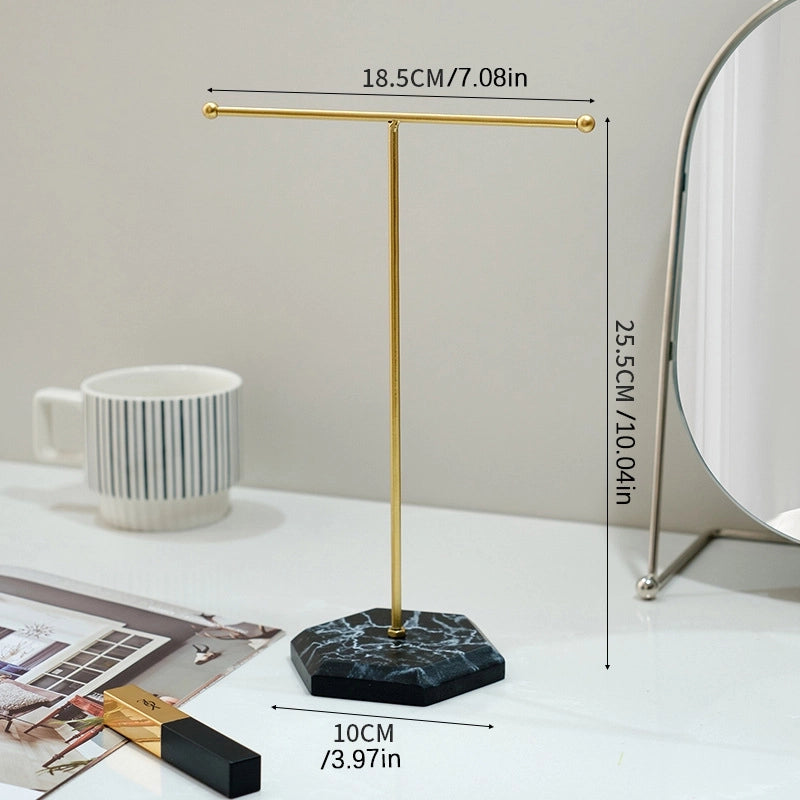 Wood Iron Casual Minimalist Geometric Jewelry Rack