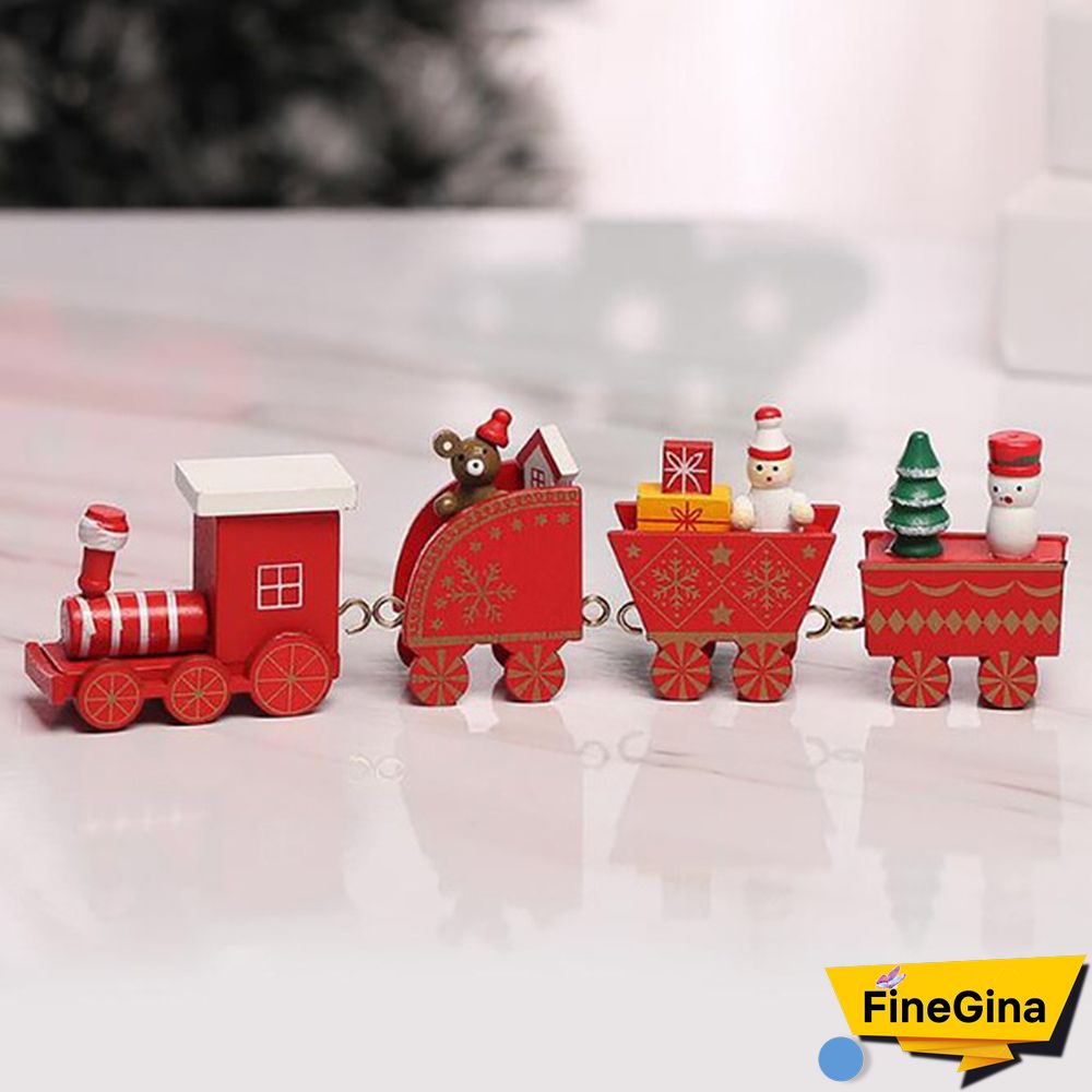 Christmas Decoration Wooden Little Train For Home Decor Christmas Santa Snowman Ornaments New Year Gifts