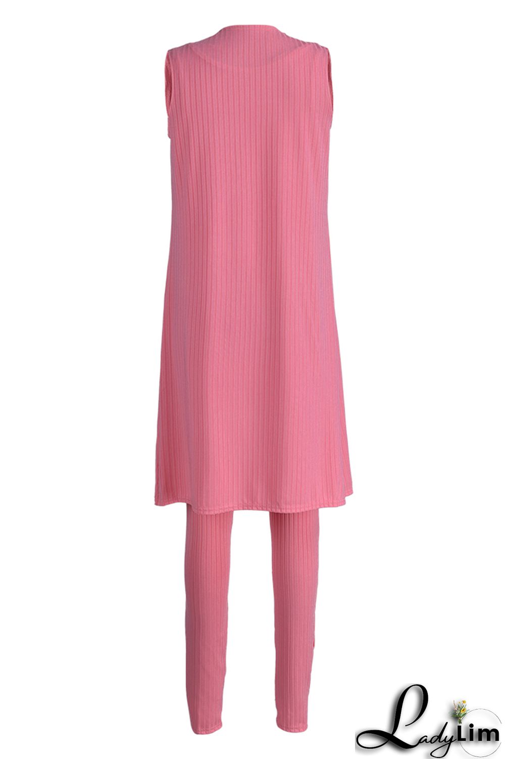 Sky Blue Fashion Casual Solid Patchwork Sleeveless Three-piece Set