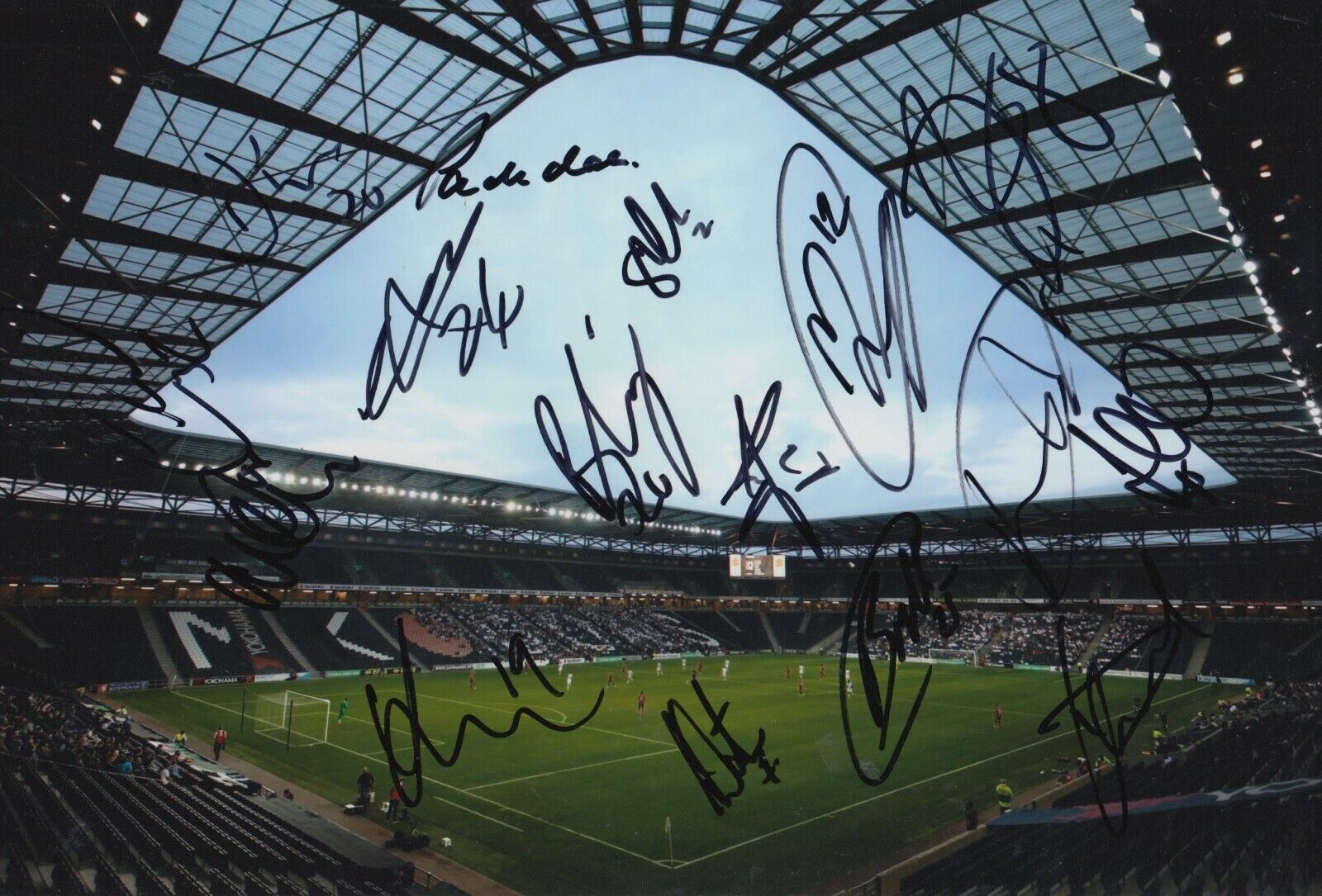 MK Dons Squad Signed 12x8 Photo Poster painting - Football Autograph 18/19 F.