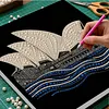 (30x30cm)DIY Landmark Pearl Painting Art With Inner Frame Handmade Pearl Material Art Kit Living Room Decor(Sydney Opera House)
