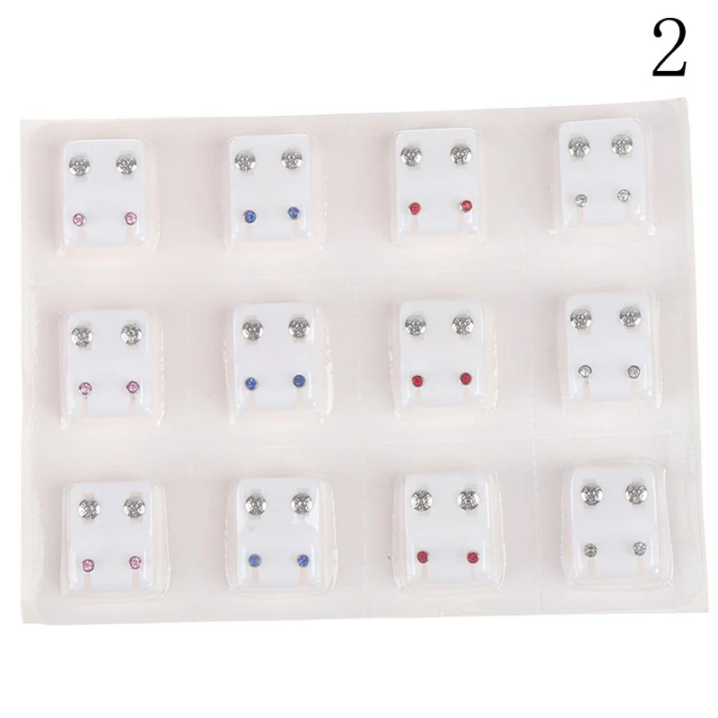 12Pairs Surgical Steel Ear Studs Earrings Set Medical Earrings Piercing Tool Kits Women Jewelry Piercing Stud Earring