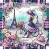 Girl Under Eiffel Tower-11CT Stamped Cross Stitch 40*40cm/15.75*15.75in tapestrymarket