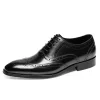 Mens Leather Brogue Oxford Dress Shoes Business