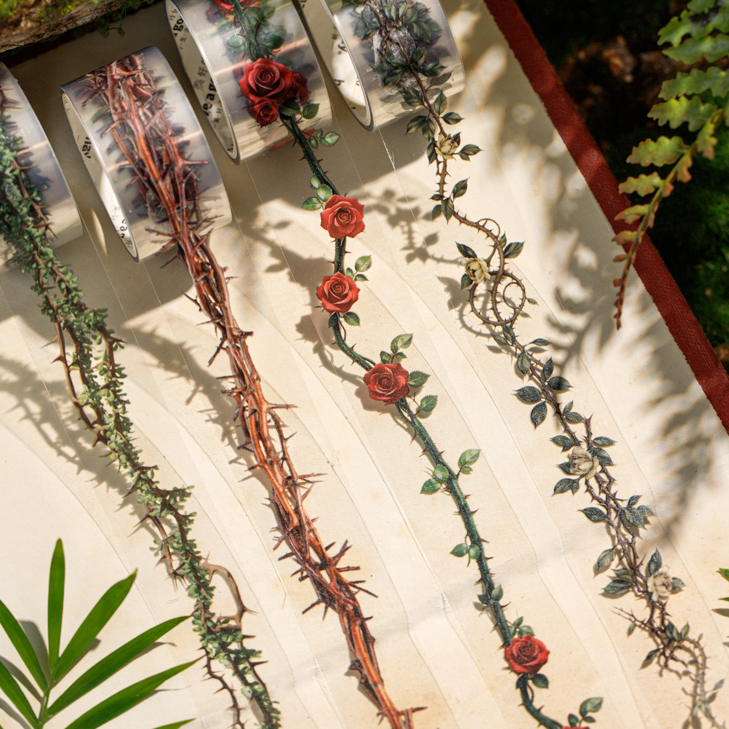 PET 테이프 - 가시 시리즈 빈티지 식물 꽃 덩굴