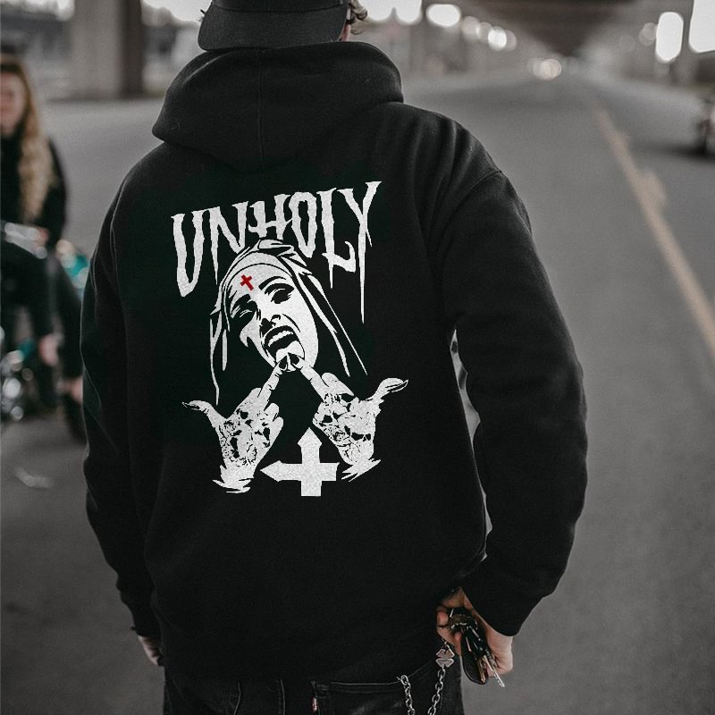 Unholy Nuns Printed Men's Hoodie -  