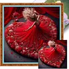 Heart Red Dress Girl-11CT Stamped Cross Stitch 40*40cm tapestrymarket