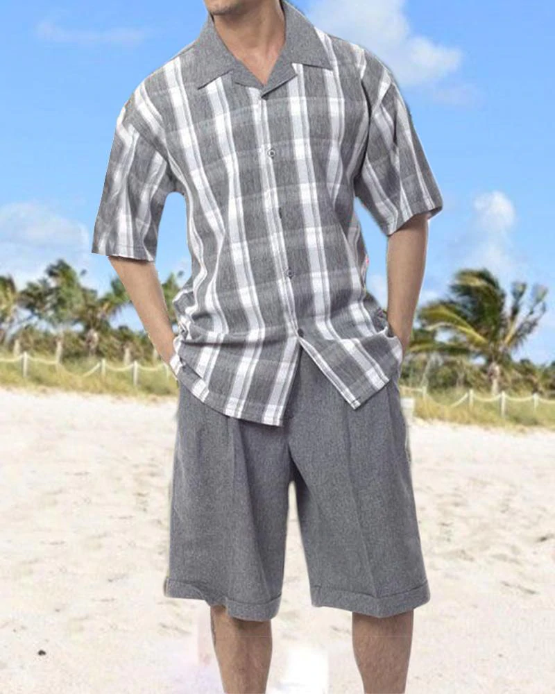 Men's Casual Printed Shirt Short Sleeve