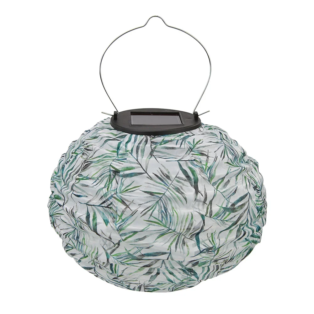 Solar Light LED Hanging Ball Lantern Waterproof Painted Pattern Lamp (A)