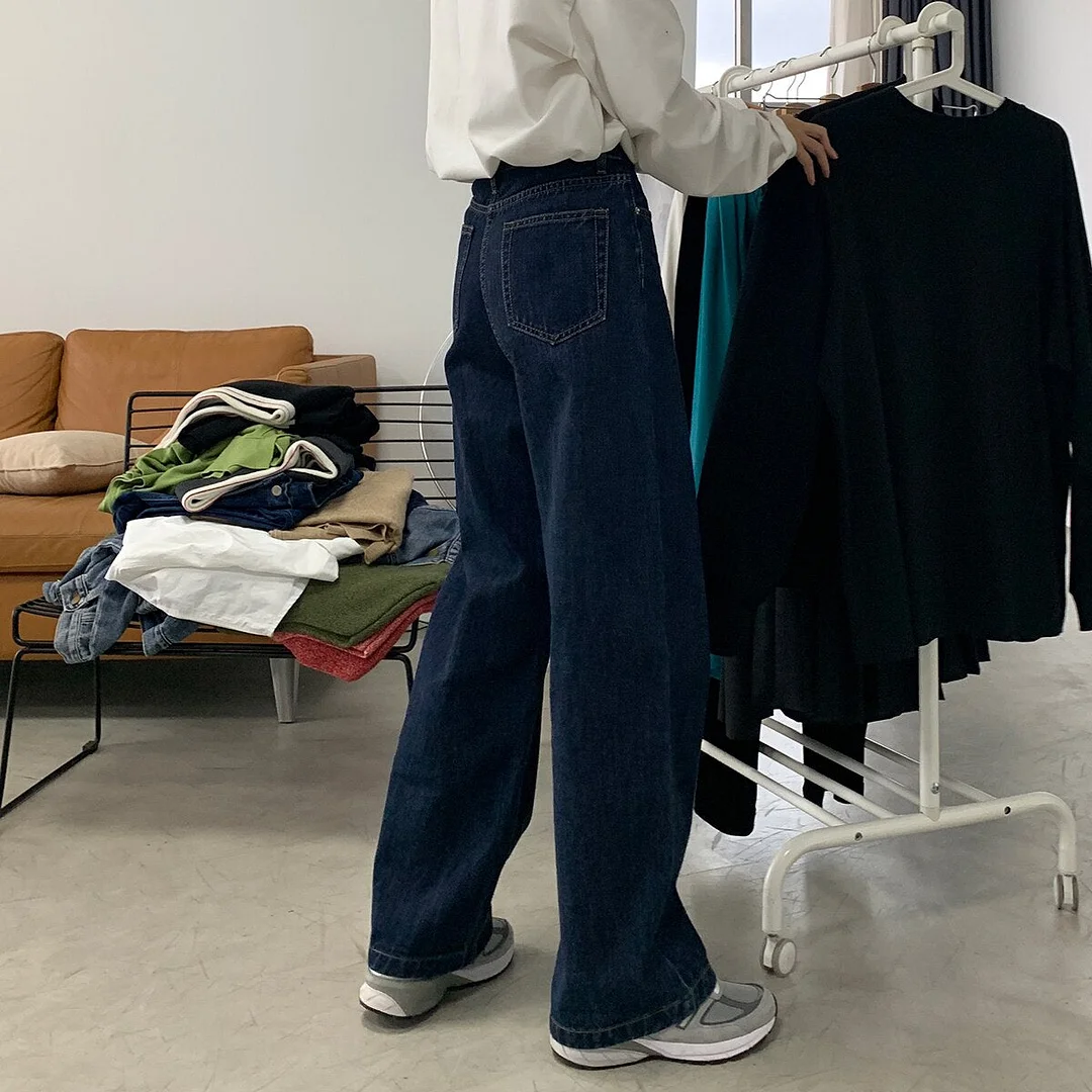 Jeans Women Oversize 5XL Ins Trendy High Waisted Denim Wide Leg Trousers Autumn Popular All-match High Street Ladies Casual New