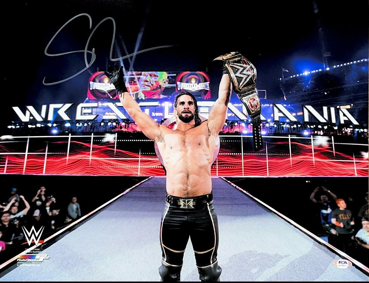 WWE SETH ROLLINS HAND SIGNED AUTOGRAPHED 16X20 Photo Poster painting WITH PROOF AND PSA COA 3