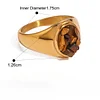Chic Natural Stones Golden Rings