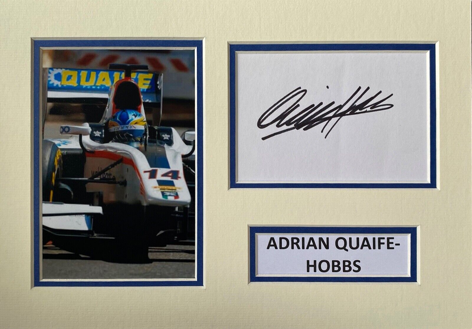 ADRIAN QUAIFE HOBBS SIGNED A4 Photo Poster painting MOUNT DISPLAY F1 AUTOGRAPH GP2