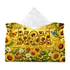 Diamond Painting PU Leather Sunflowers and Mom Tissue Box Holder Desktop Organizer Art Home Office Decor Craft Gift for Women