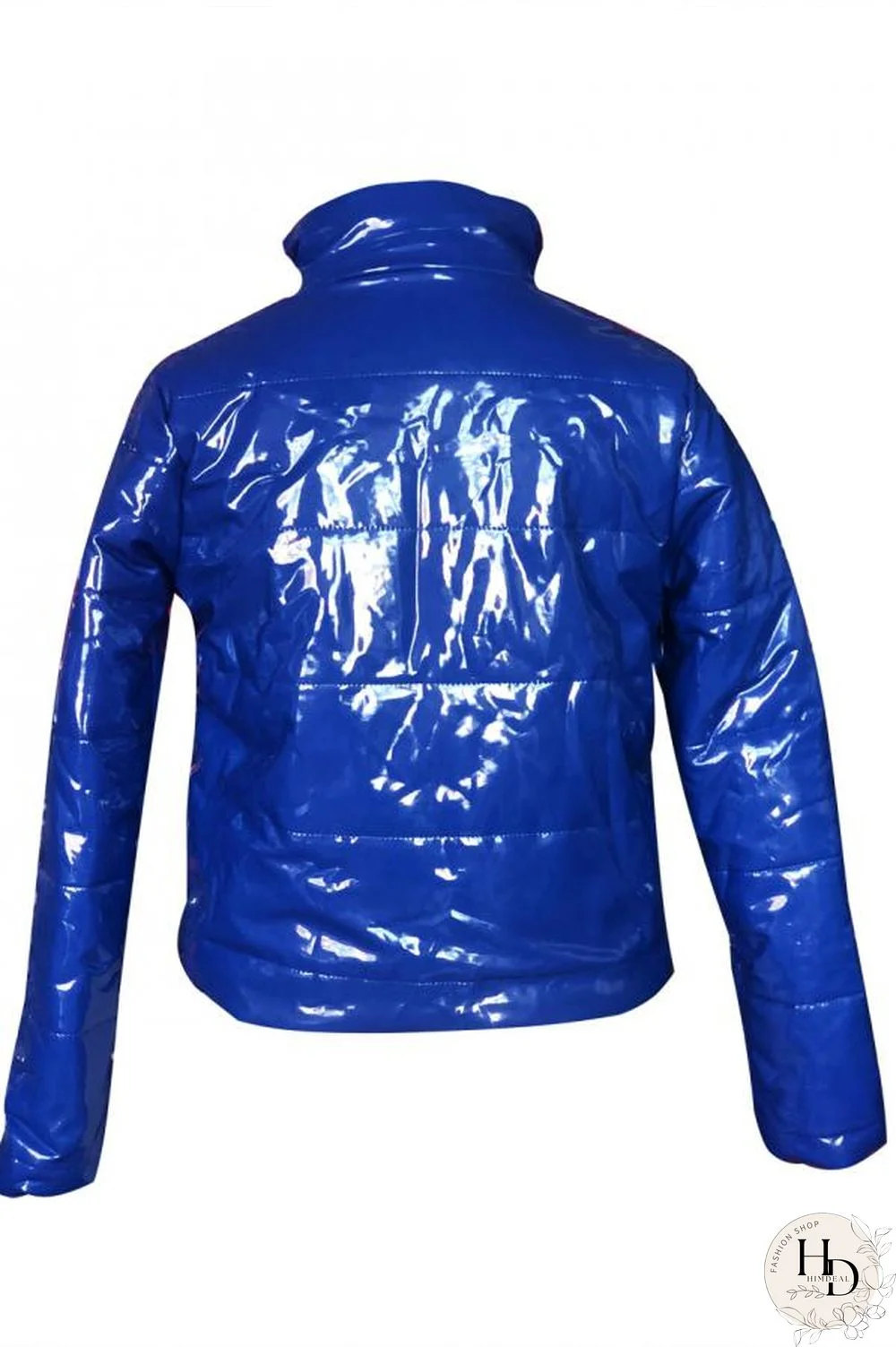 Red Turndown Collar Solid PU Long Sleeve