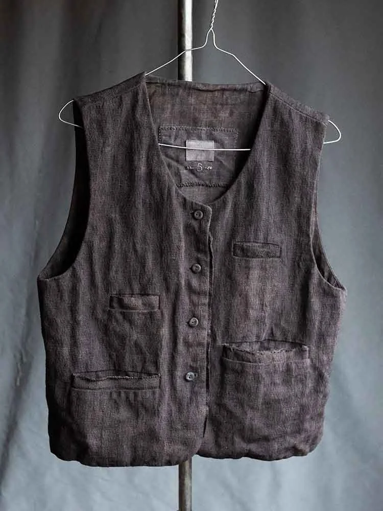 Men's Multi Pockets Linen Blend Vintage Vest