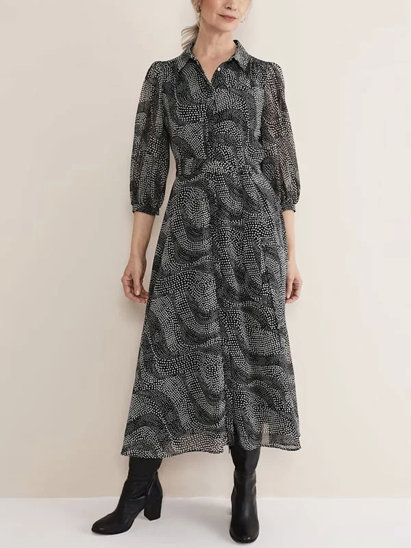 Spot Print Design Chiffon Women's Dress